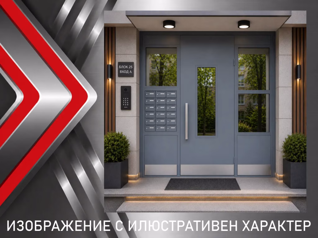 Входна метална врата с пощенски кутии за жилищна кооперация