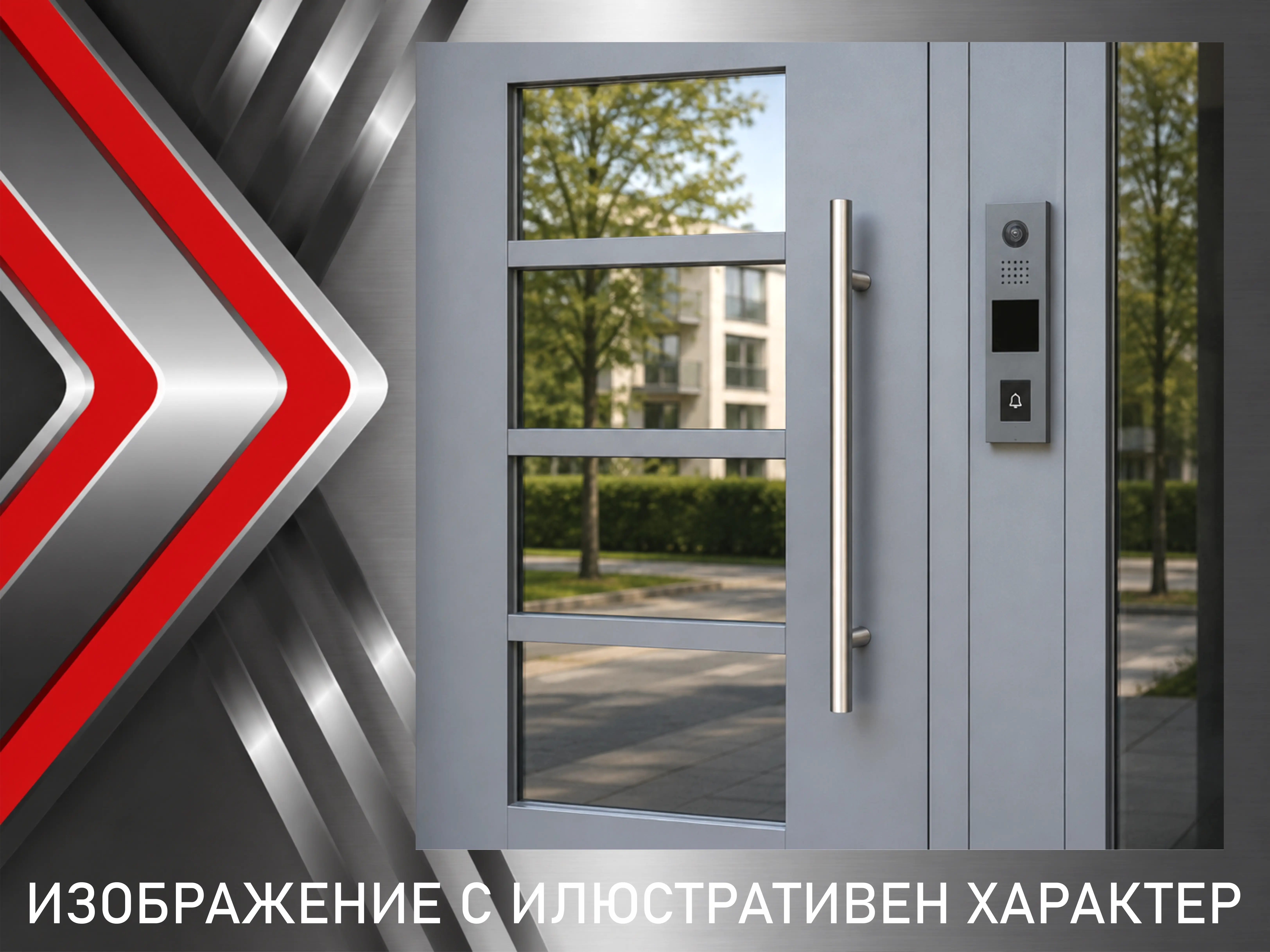 Метална входна врата с домофон за сигурен контрол на достъпа